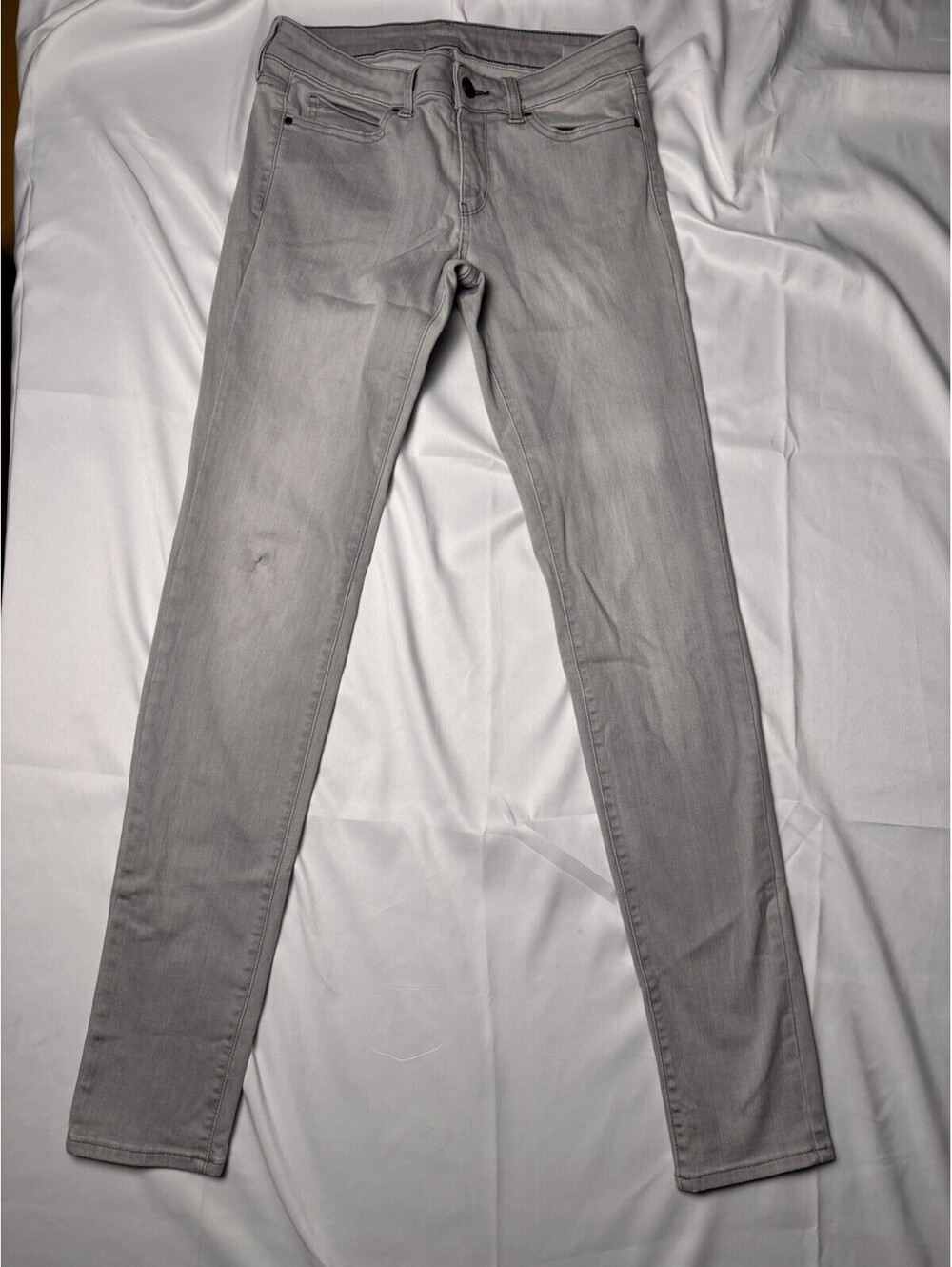 Uniqlo Women's Gray Skinny Jeans Stretch Denim Size 15 Waist